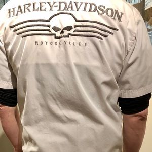 Harley Davidson Authentic White Mens Shirt